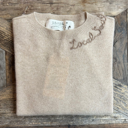 100% Cashmere Sweater - Customize Your Embroidery Wording(12 Colors)