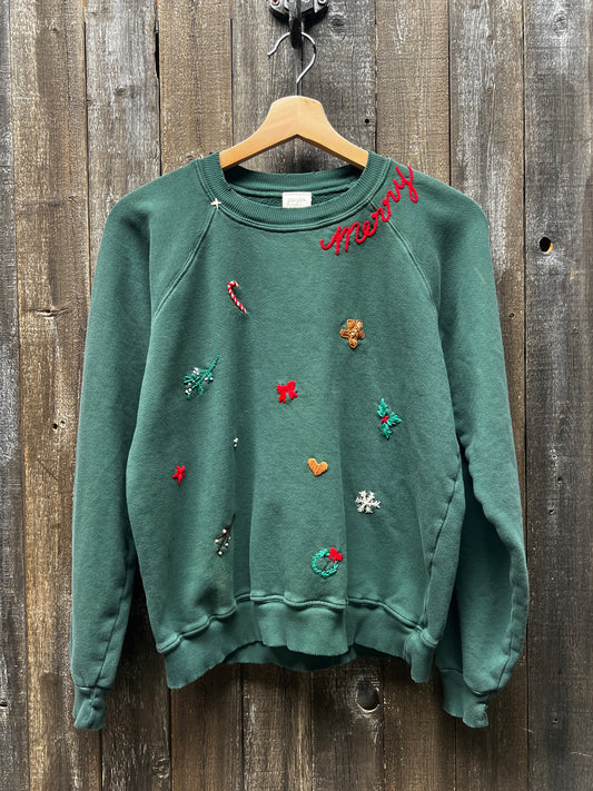 ALLOVER CHRISTMAS LOGO SWEATS-S