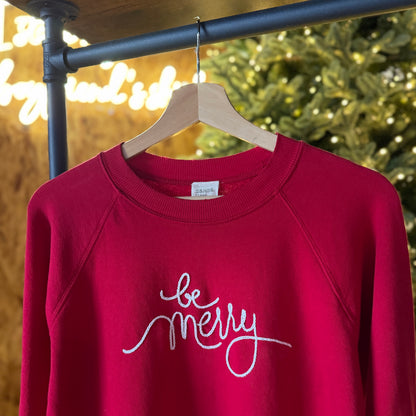 be merry Hand Embroidery Sweatshirt(7 Colors)