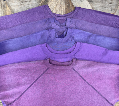 VINTAGE SWEATS PURPLE WITH CUSTOM HAND EMBROIDERY