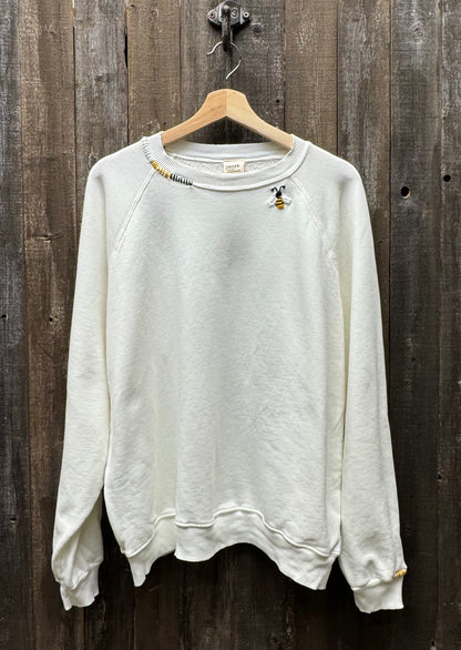 Bee Sweatshirt Hand Embroidery (10 Colors)