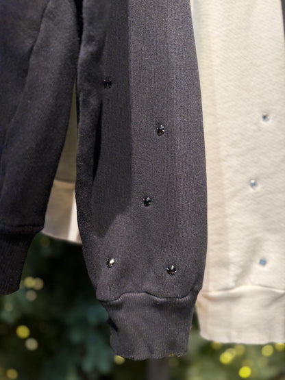 Allover Rhinestone Sweatshirt WITH PERSONALIZED HAND EMBROIDERY (2 Colors)