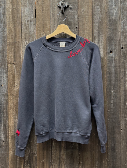 lovebug Sweatshirt-Customize Your Embroidery Wording (16 Colors)