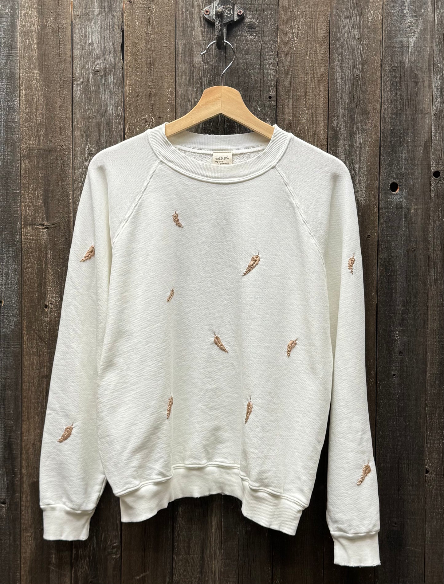 Allover Feather Hand Embroidered Sweatshirt (14 Colors)