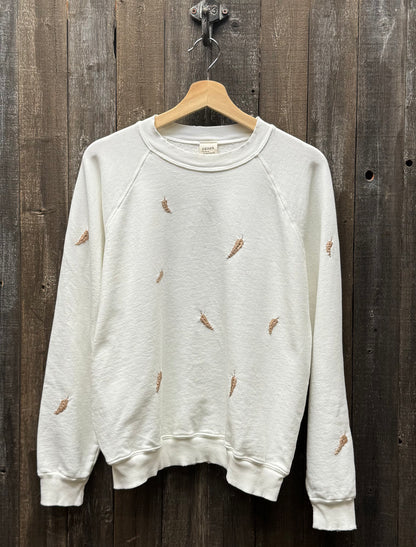 Allover Feather Hand Embroidered Sweatshirt (14 Colors)