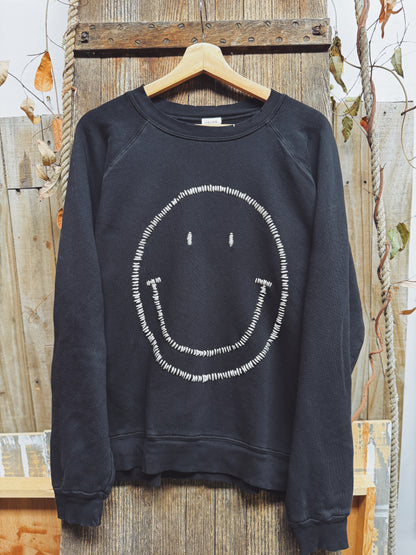 Big Smiley Hand Embroidered Sweatshirts (18 Colors)
