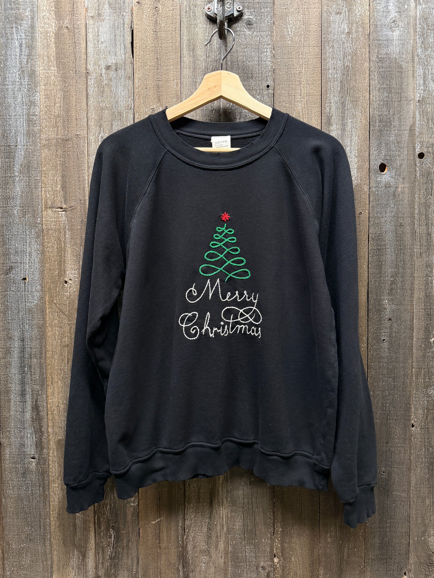 Merry Christmas/Christmas Tree Hand Embroidery Sweatshirt(7Colors)