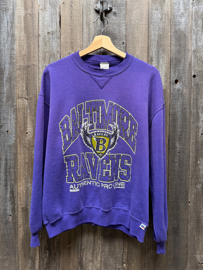 Vintage Baltimore Ravens Sweatshirt with Rhinestones -M-Customize Your Embroidery Wording