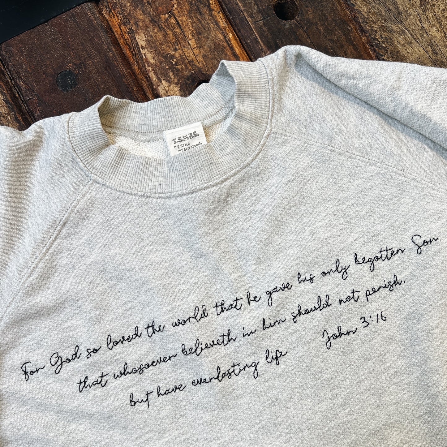 Translate Your Favorite Bible Verse into Hand Embroidery Sweatshirt