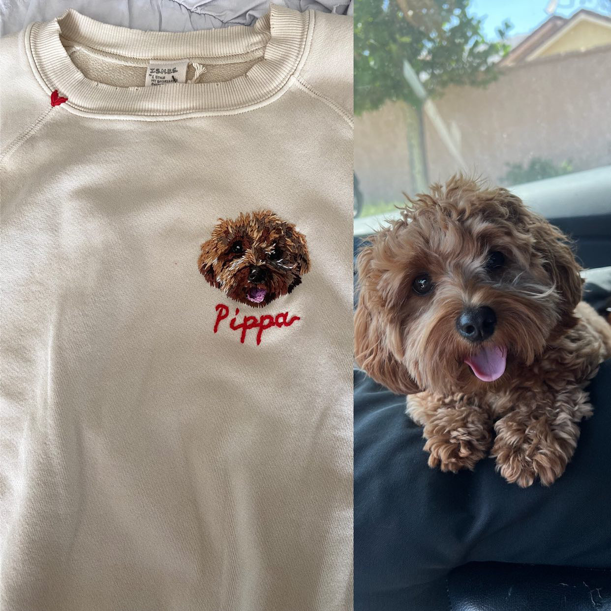 Translate Your Pet Photo into Colorful Embroidery Sweatshirt (Upload a Photo of Your Pet)