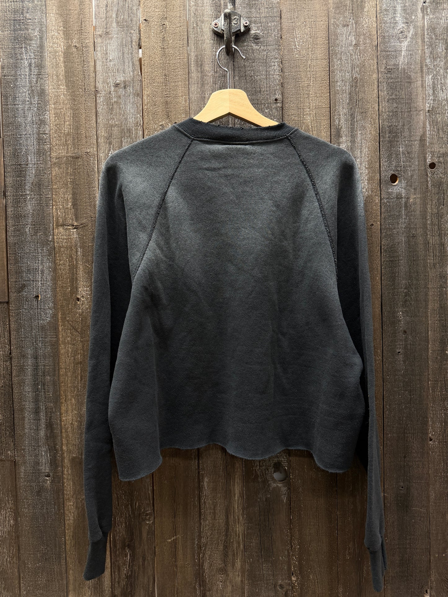 Smiley Face Patch Cropped Sweatshirt- S/M & M/L