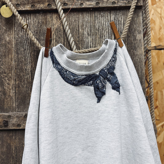 VINTAGE SHORTY/LONG SLEEVE SWEATSHIRT WITH  BANDANA