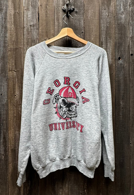 Vintage Georgia University Sweatshirt -M-Customize Your Embroidery Wording