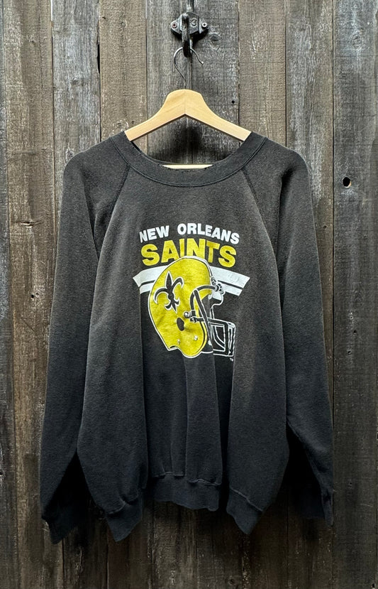 Vintage New Orleans Saints Sweatshirt -L-Customize Your Embroidery Wording