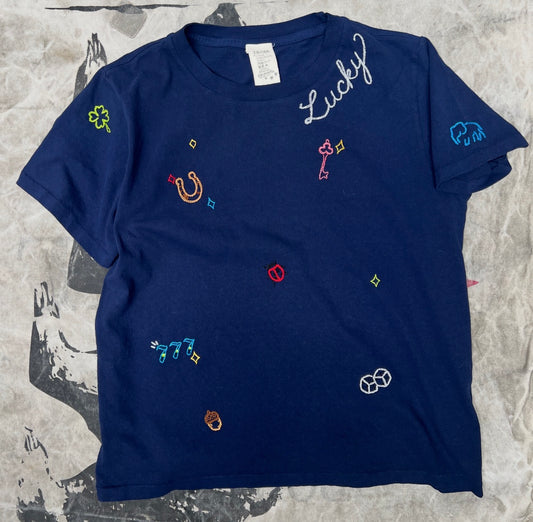 ALLOVER LUCKY CHARM TEES-Customize Your Embroidery Wording (12 Colors)