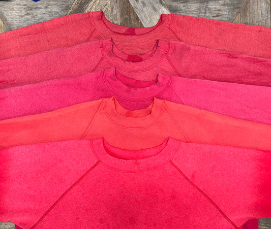 VINTAGE SWEATS RED WITH CUSTOM HAND EMBROIDERY