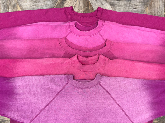 VINTAGE SWEATS MAGENTA WITH CUSTOM HAND EMBROIDERY