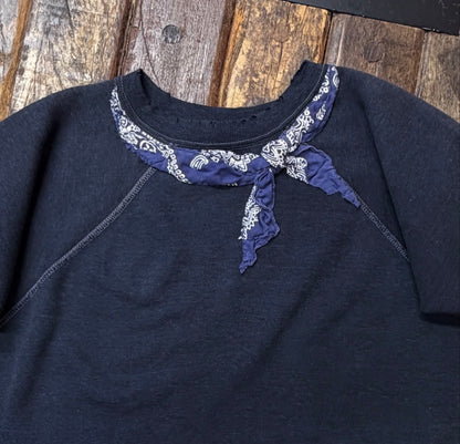 VINTAGE SHORTY/LONG SLEEVE SWEATSHIRT WITH  BANDANA