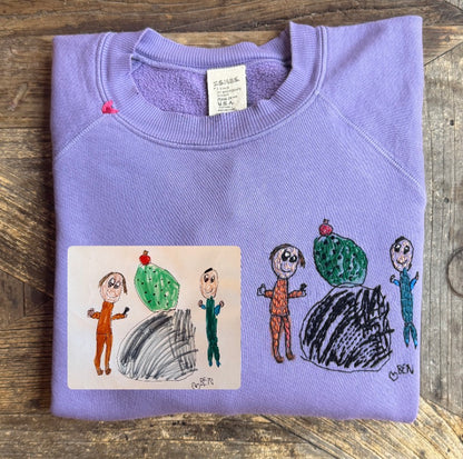 Translate Your Design into Embroidery Sweatshirt (Postcard Size 4X6)