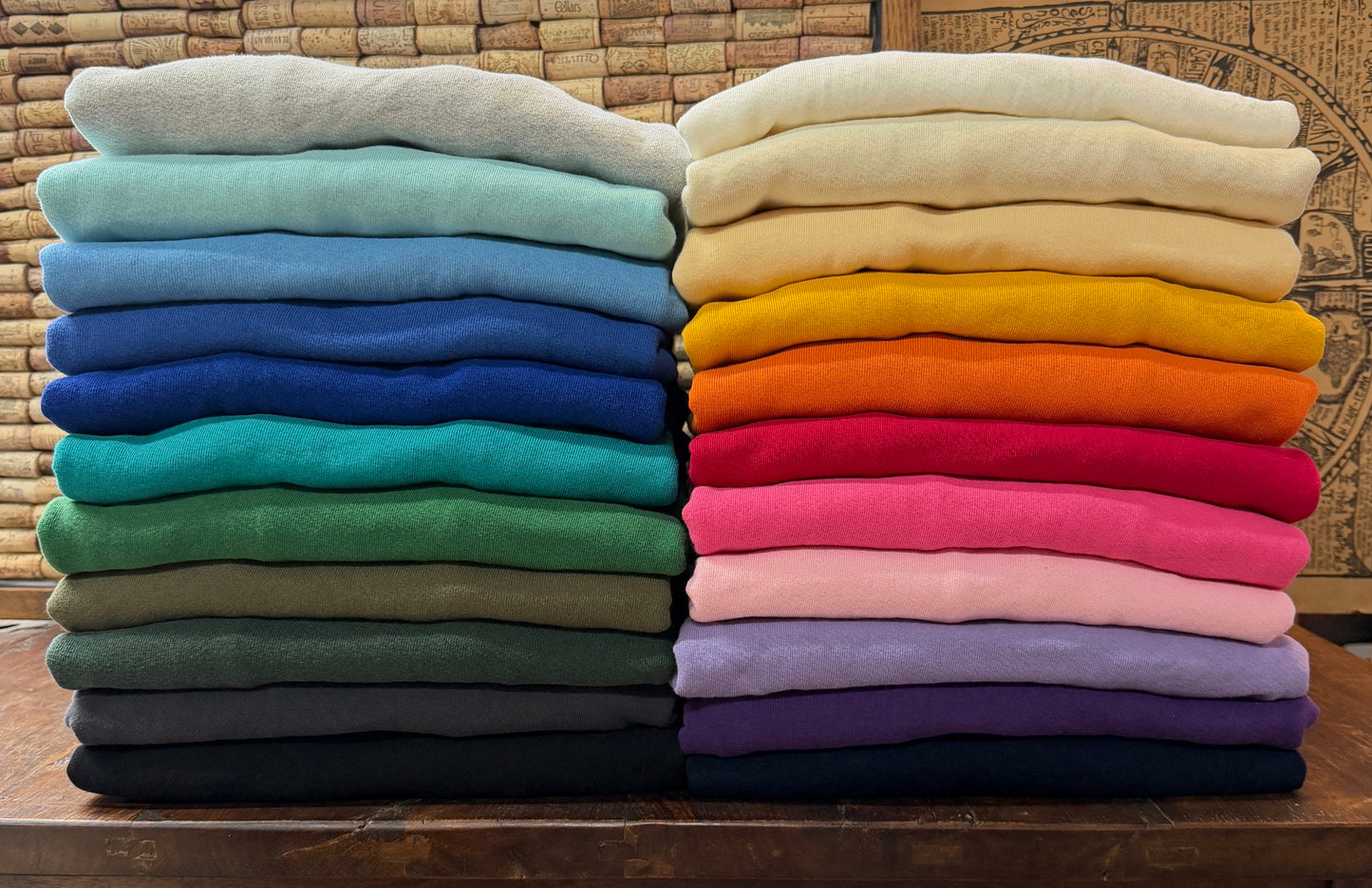SOLID VARIETY COLORED SWEATS WITH NECKLINE PERSONALIZED HAND EMBROIDERY (22 colors)