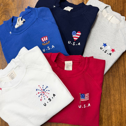 Choose Your July 4th Logo & Custom Wording Sweatshirt (8 Colors)