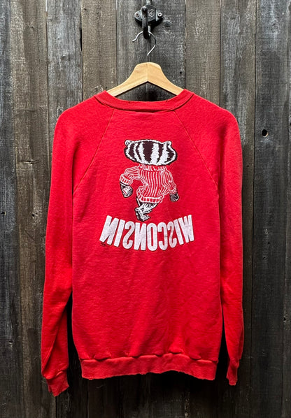 Vintage Wisconsin Badgers Sweatshirt -M-Customize Your Embroidery Wording