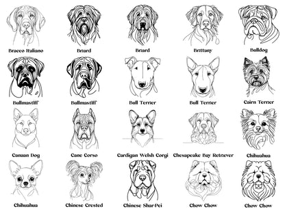 Translate Your Dog Breed into Line Drawing Embroidery Sweatshirt (11 Colors)