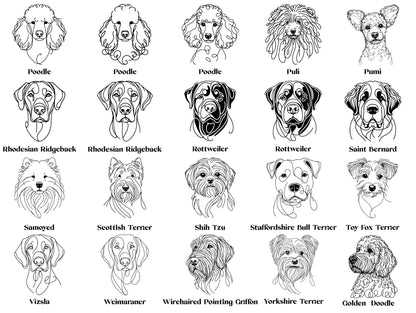 Translate Your Dog Breed into Line Drawing Embroidery Sweatshirt (11 Colors)