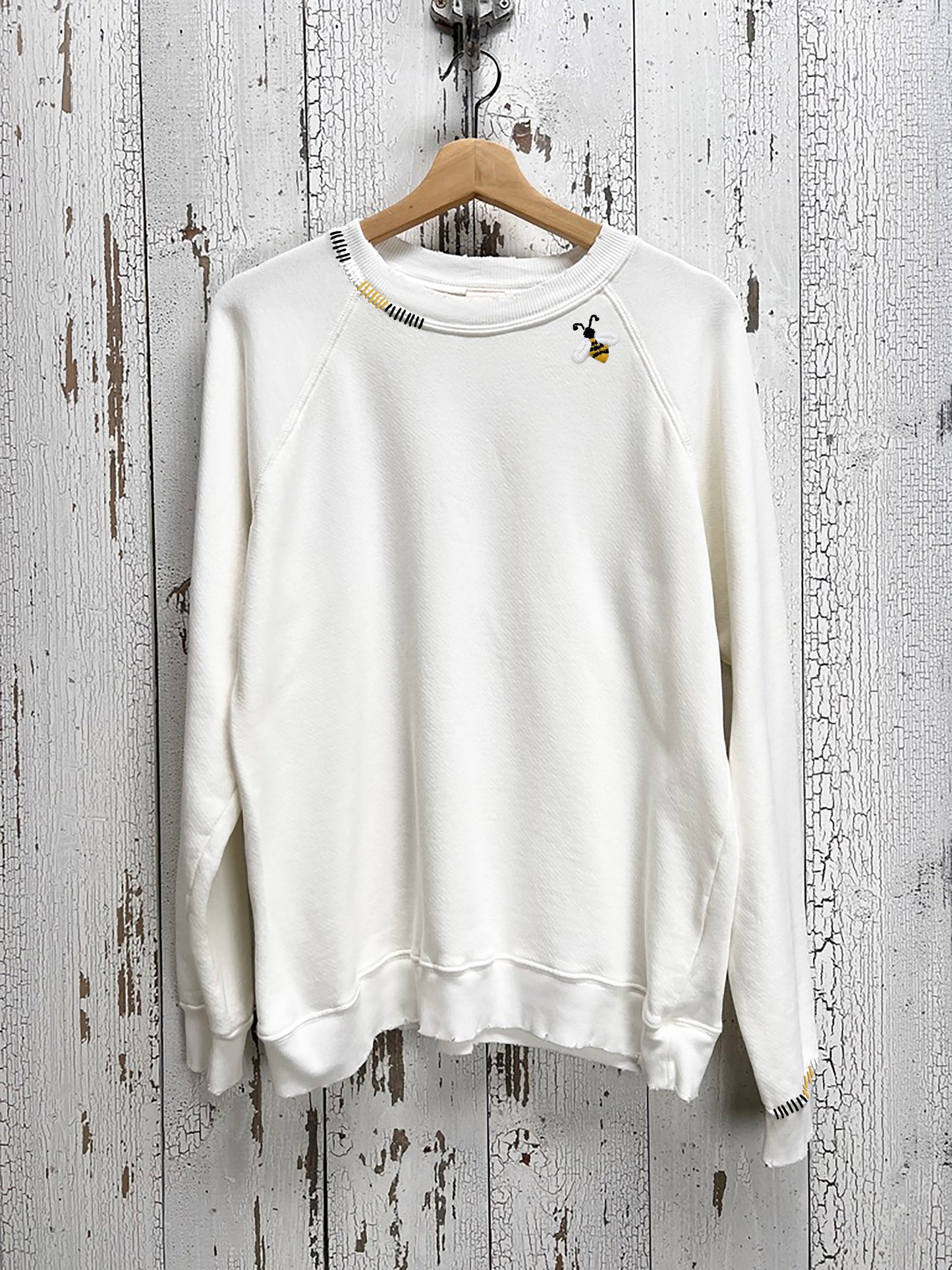 Bee Sweatshirt Hand Embroidery (10 Colors)