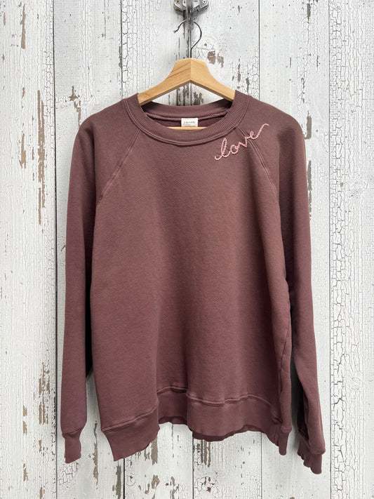 MOCHA SWEATS WITH CUSTOM HAND EMBROIDERY