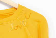 YELLOW L/S SWEATS WITH CUSTOM HAND EMBROIDERY