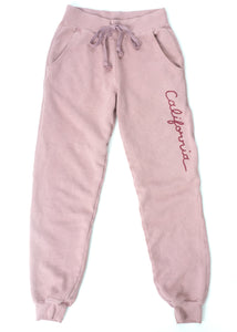 ZION DUSTY PINK PANTS WITH CUSTOM HAND EMBROIDERY