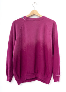 Rainbow Ombre Stitching Sweatshirt - Fuchsia Pink