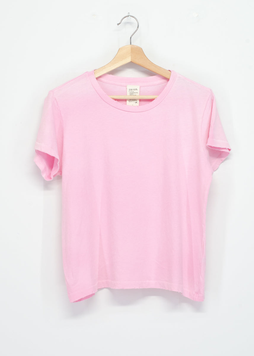PINK 22 S/S TEE WITH CUSTOM HAND EMBROIDERY – I STOLE MY BOYFRIEND'S SHIRT
