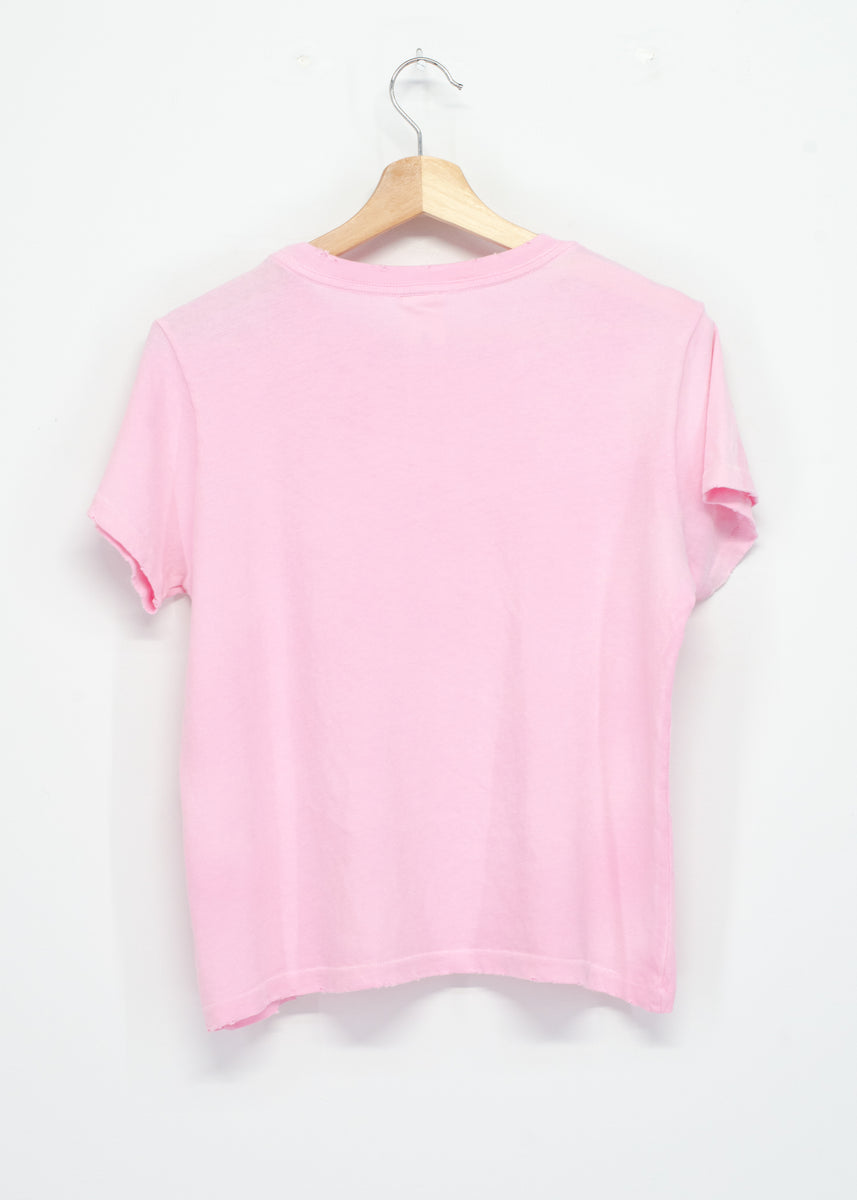 PINK 22 S/S TEE WITH CUSTOM HAND EMBROIDERY – I STOLE MY BOYFRIEND'S SHIRT