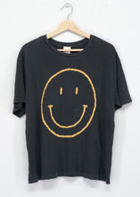 Big Smiley Boyfriend Tee- Washed Black