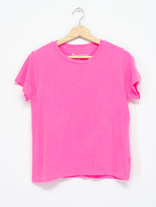 NEON PINK 22 S/S TEE WITH CUSTOM HAND EMBROIDERY-S