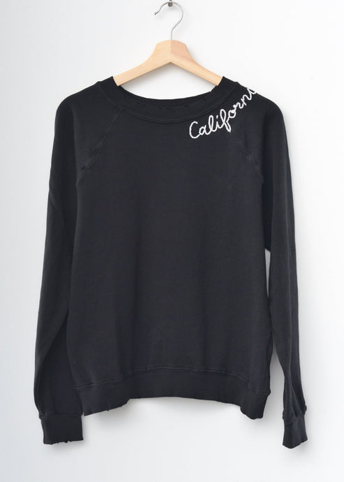 ESSENTIAL BLACK L/S SWEATS WITH CUSTOM HAND EMBROIDERY