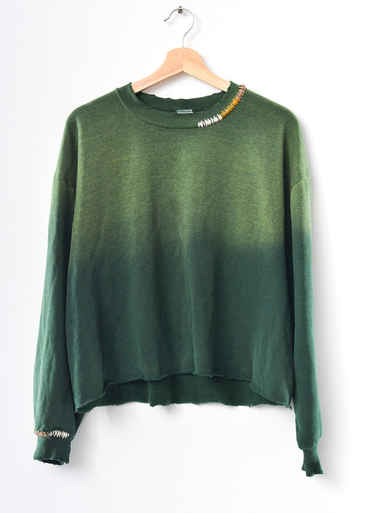 Ombre Stitched Cropped Sweatshirt- One Size (3 Colors)