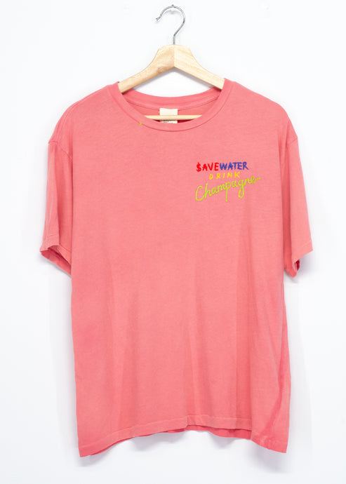 Save Water Drink Champagne Boyfriend Tee(4Colors)