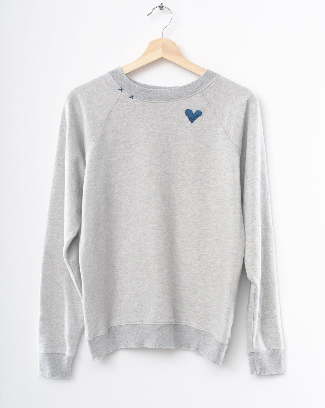 Heart Sweatshirt- Essential Grey ( 8 Colors)-XS/S