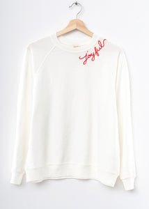 joyful Embroidery Sweatshirt(4Colors)