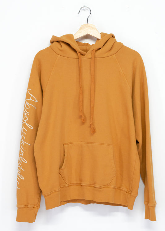 MONTANA MUSTARD HOODIE WITH CUSTOM HAND EMBROIDERY