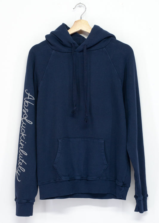 MONTANA NAVY HOODIE WITH CUSTOM HAND EMBROIDERY