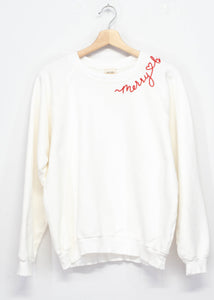 Merry ❤️ Bright Embroidery Sweatshirt(4Colors)