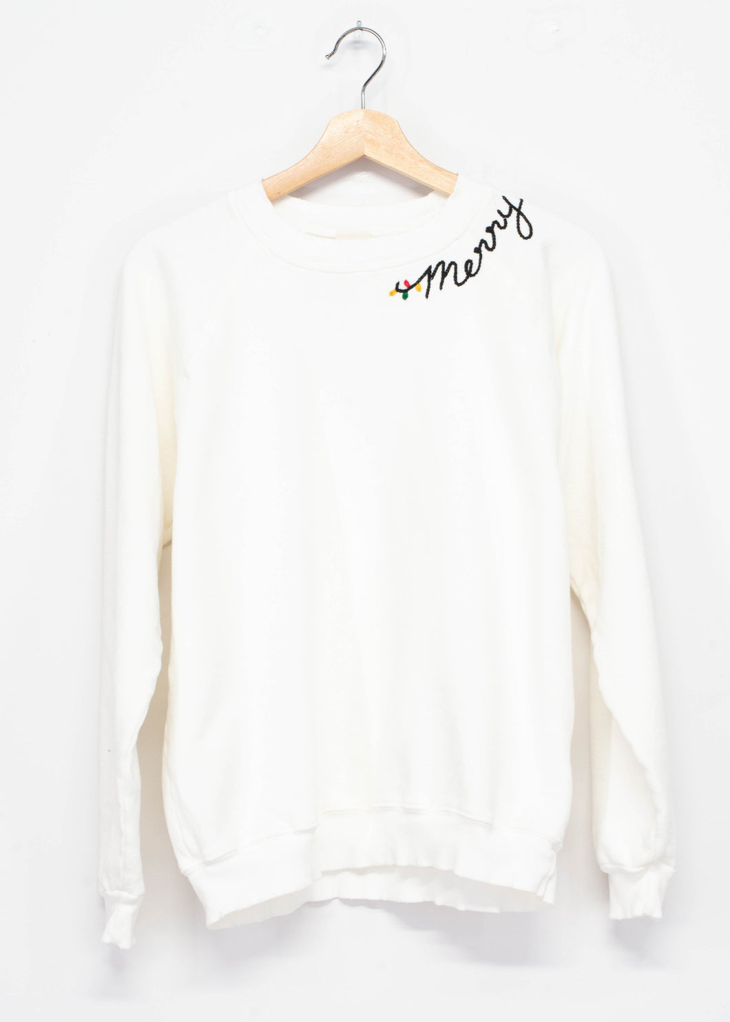 Merry Embroidery Sweatshirt(9Colors)