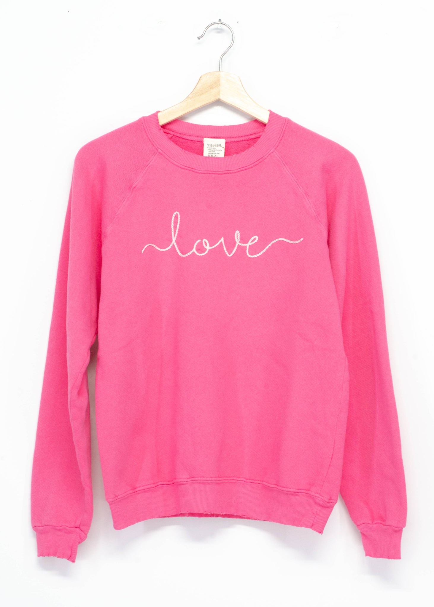 Pink love clearance sweatshirt