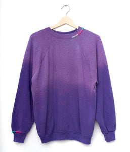 Rainbow Ombre Stitching Sweatshirt - Purple
