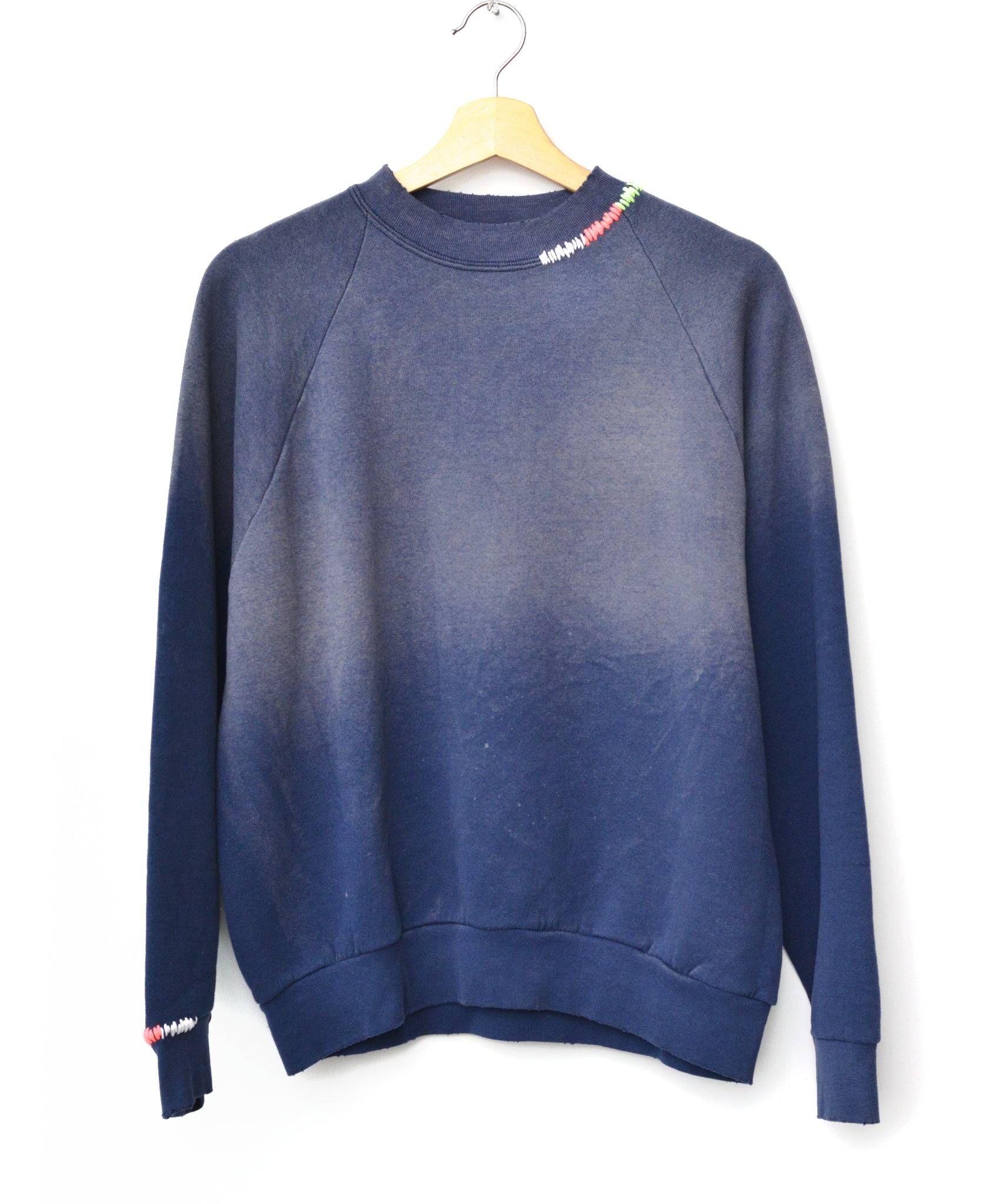 Rainbow Ombre Stitching Sweatshirt -Washed Navy – I STOLE MY BOYFRIEND