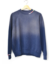 Rainbow Ombre Stitching Sweatshirt -Washed Navy